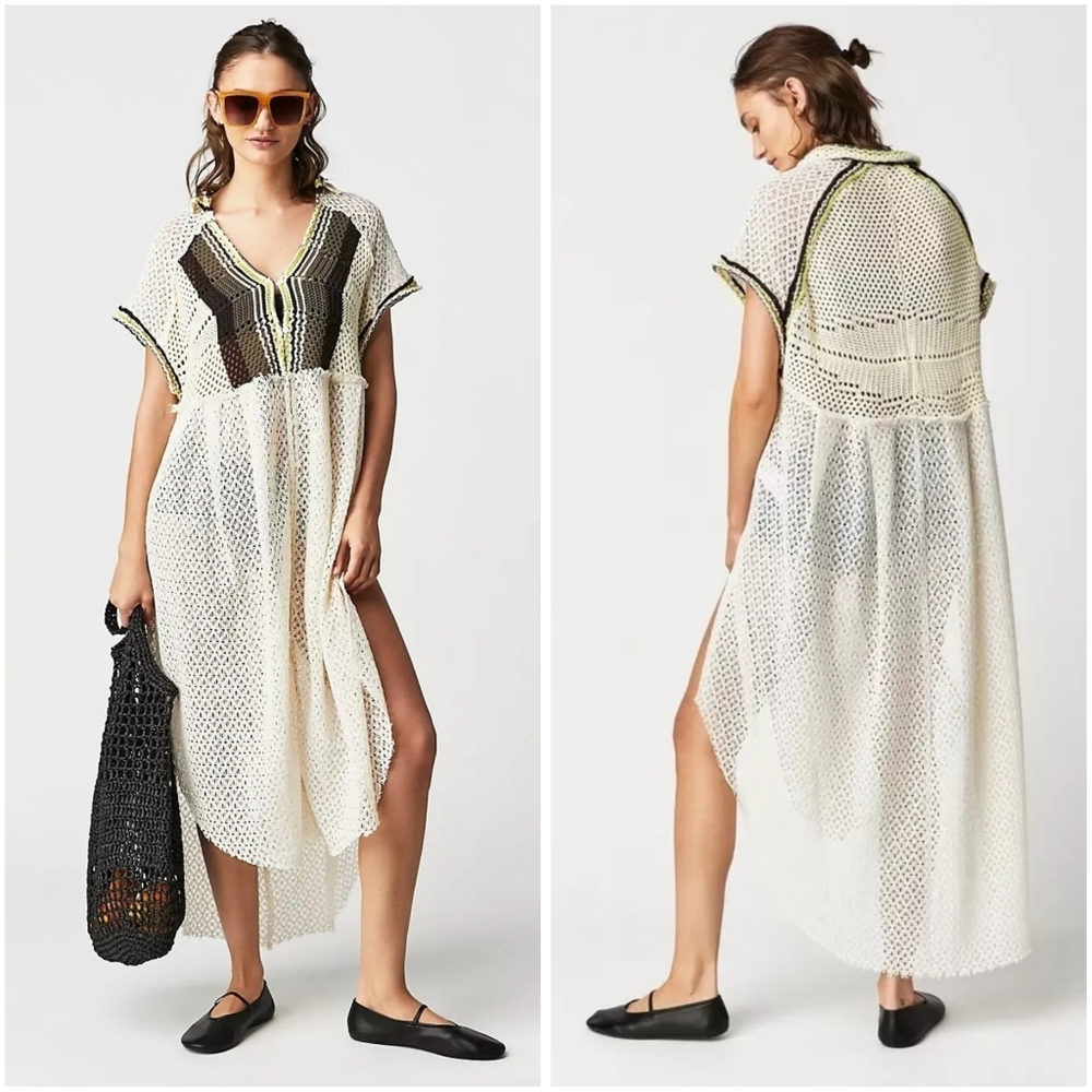 Free People Kelly Crochet Duster Top Small New
